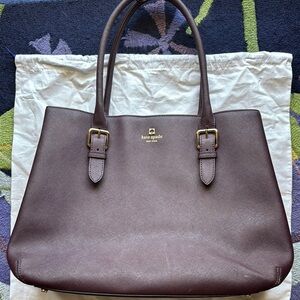 Kate Spade Burgundy Leather Tote Bag
